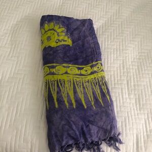 Purple fringed sarong